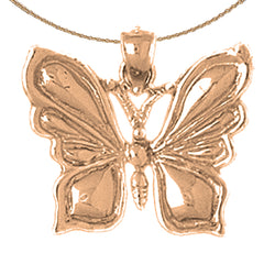 10K, 14K or 18K Gold Butterflies Pendant
