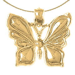 10K, 14K or 18K Gold Butterflies Pendant