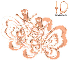 14K or 18K Gold Butterflies Earrings