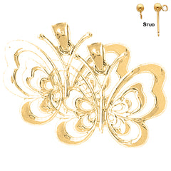 14K or 18K Gold Butterflies Earrings