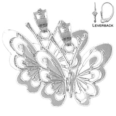 Pendientes Mariposas de Oro de 14K o 18K de 22mm