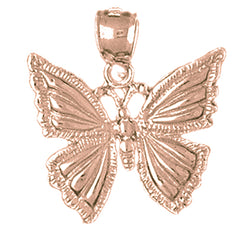 10K, 14K or 18K Gold Butterflies Pendant