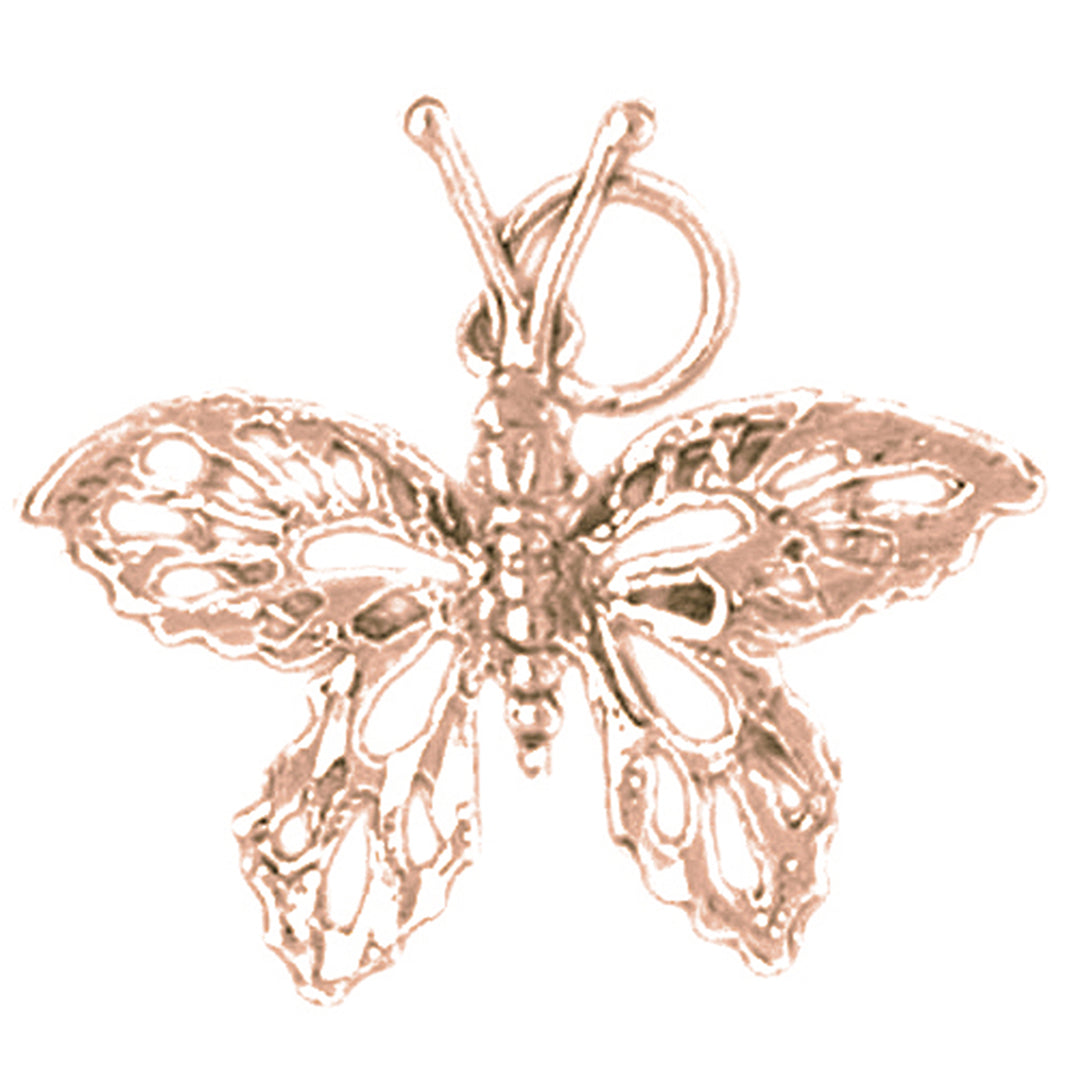 14K or 18K Gold Butterflies Pendant