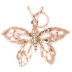 14K or 18K Gold Butterflies Pendant