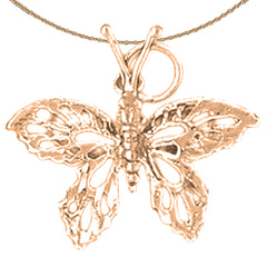 Colgante de Mariposas en Oro de 14K o 18K