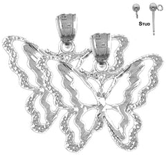 Pendientes Mariposas de Oro de 14K o 18K de 20mm