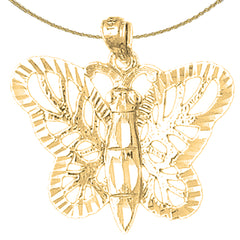 Colgante Mariposas en Oro de 10K, 14K o 18K