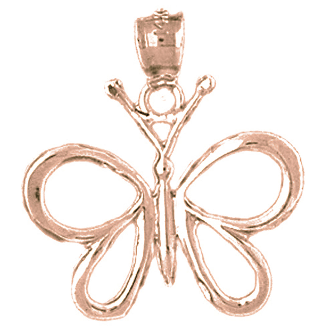 14K or 18K Gold Butterflies Pendant