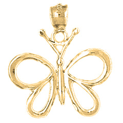 14K or 18K Gold Butterflies Pendant
