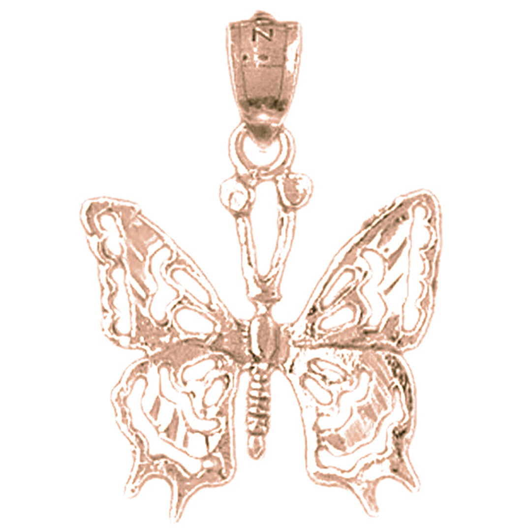 14K or 18K Gold Butterflies Pendant