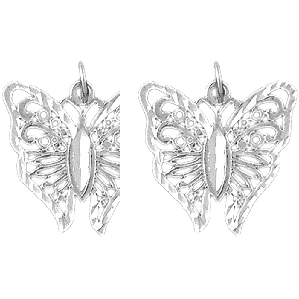 14K or 18K Gold 20mm Butterflies Earrings