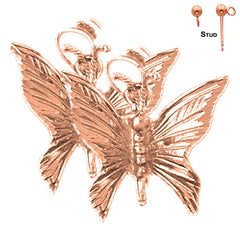 14K or 18K Gold Butterflies Earrings