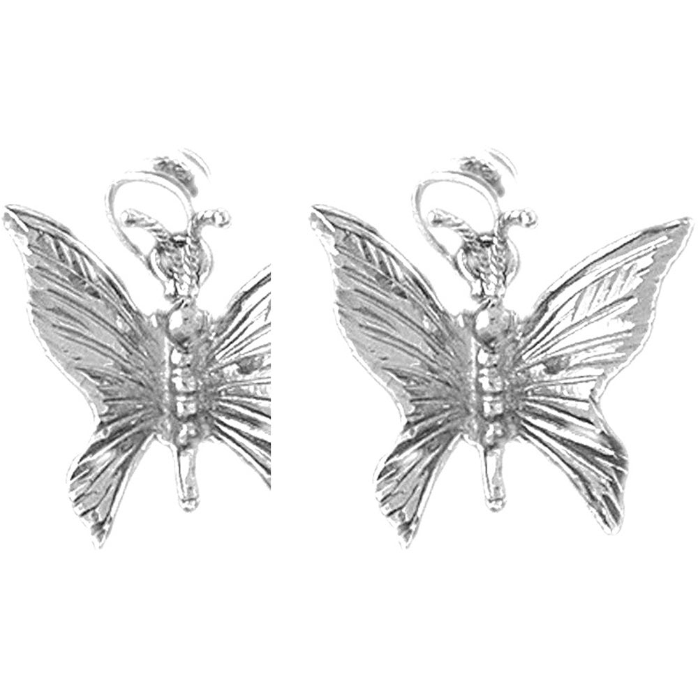 14K or 18K Gold 20mm Butterflies Earrings