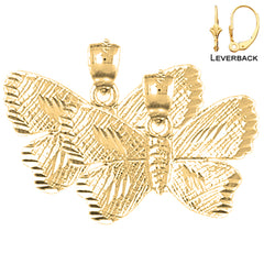 Pendientes de Mariposas de Oro de 14K o 18K de 17mm