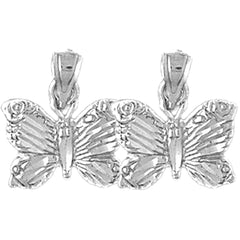 14K or 18K Gold 15mm Butterflies Earrings