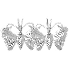 Sterling Silver 15mm Butterflies Earrings