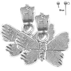 Pendientes de Mariposas de Oro de 14K o 18K de 14mm