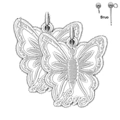 Pendientes Mariposas de Oro de 14K o 18K de 22mm