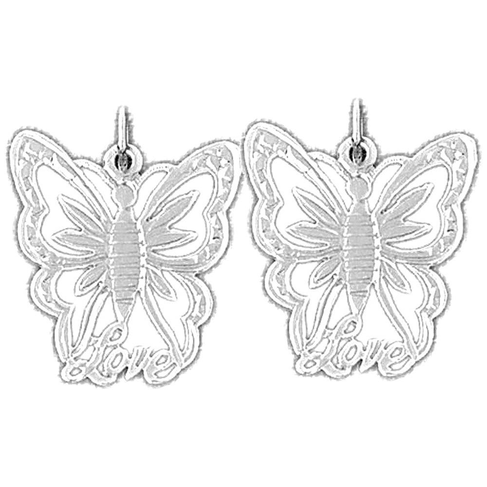 14K or 18K Gold 22mm Butterflies Earrings