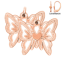 Pendientes Mariposas de Oro de 14K o 18K de 20mm