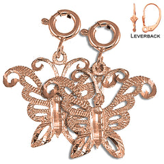 14K or 18K Gold Butterflies Earrings
