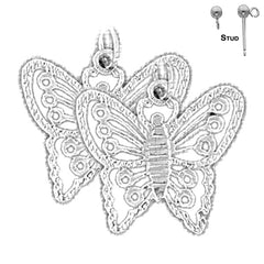 Pendientes Mariposas de Oro de 14K o 18K de 21mm