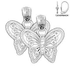 Pendientes de Mariposas de Oro de 14K o 18K de 18mm