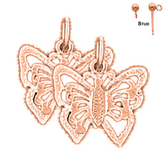 14K or 18K Gold Butterflies Earrings