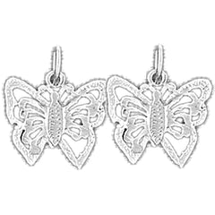 14K or 18K Gold 15mm Butterflies Earrings
