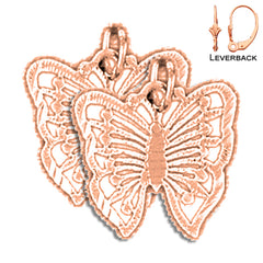 14K or 18K Gold Butterflies Earrings