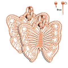 14K or 18K Gold Butterflies Earrings