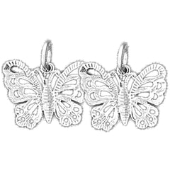 Sterling Silver 15mm Butterflies Earrings