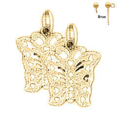 14K or 18K Gold Butterflies Earrings