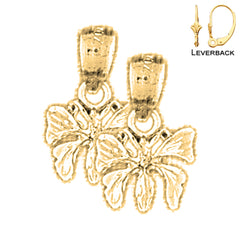 Pendientes de Mariposas de Oro de 14K o 18K de 16mm