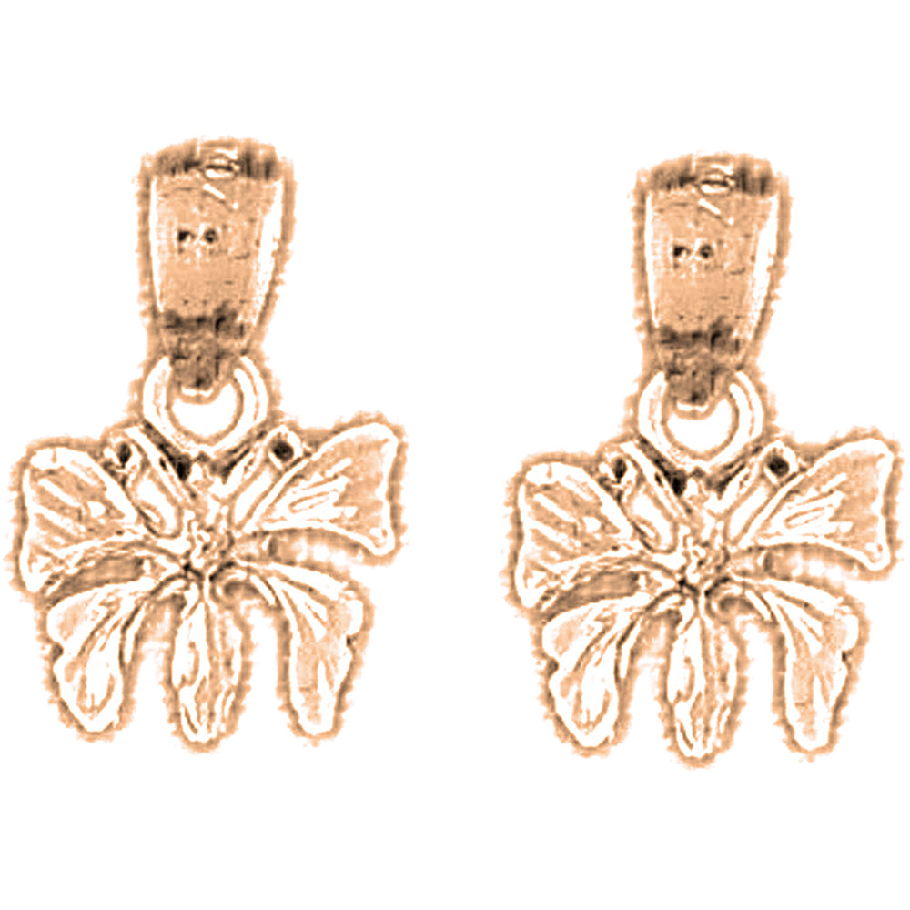 14K or 18K Gold 16mm Butterflies Earrings