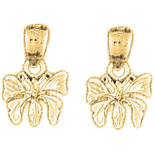 14K or 18K Gold 16mm Butterflies Earrings