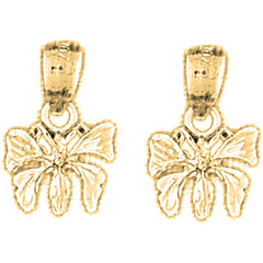 14K or 18K Gold 16mm Butterflies Earrings