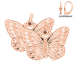 14K or 18K Gold Butterflies Earrings