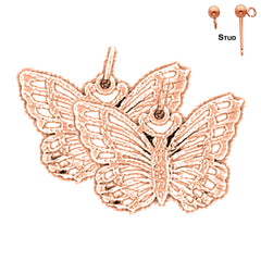 14K or 18K Gold Butterflies Earrings