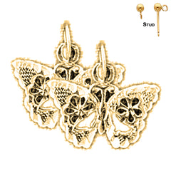 14K or 18K Gold Butterflies Earrings