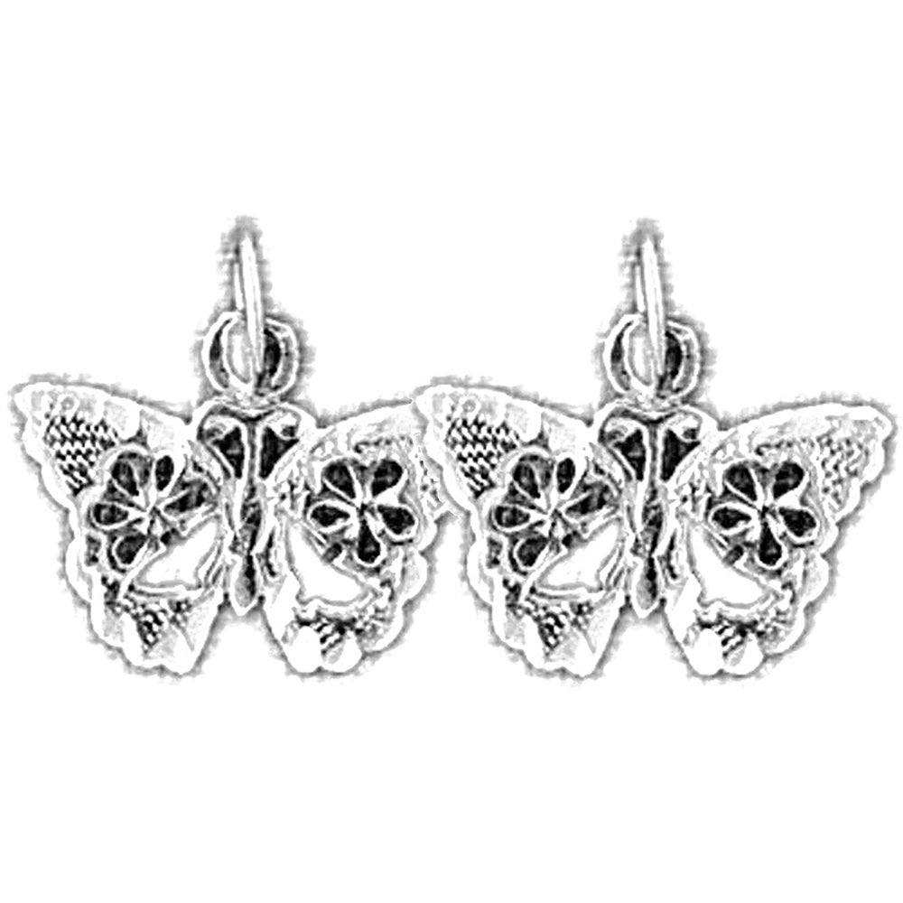 14K or 18K Gold 14mm Butterflies Earrings