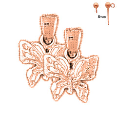 14K or 18K Gold Butterflies Earrings