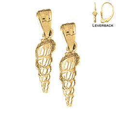 Pendientes de concha de oro de 14 quilates o 18 quilates de 15 mm