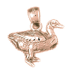 10K, 14K or 18K Gold 3D Duck Pendant