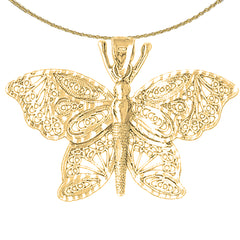 Colgante Mariposa de Oro de 10K, 14K o 18K