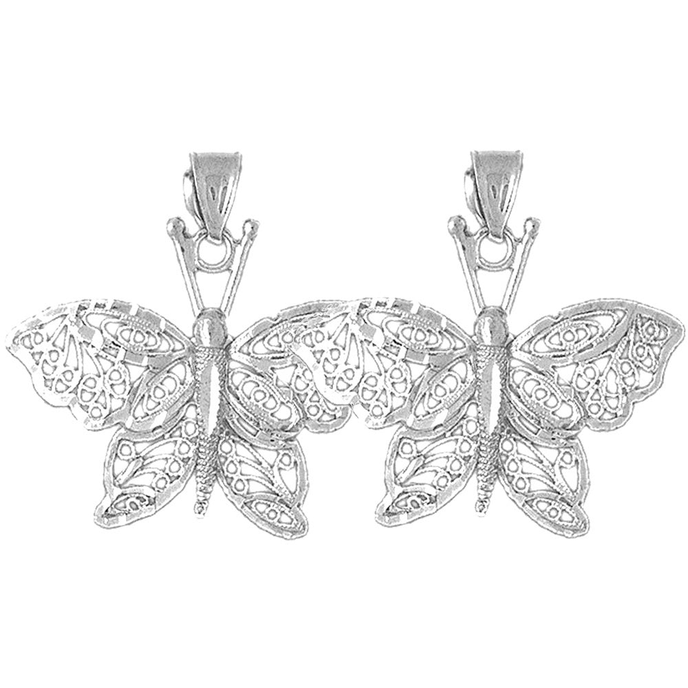 14K or 18K Gold 30mm Butterfly Earrings