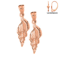 14K or 18K Gold Conch Shell Earrings