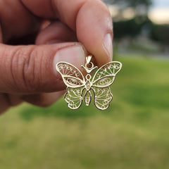 10K, 14K or 18K Gold Butterfly Pendant