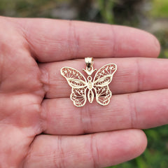 Colgante Mariposa de Oro de 10K, 14K o 18K