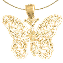 Colgante Mariposa de Oro de 10K, 14K o 18K